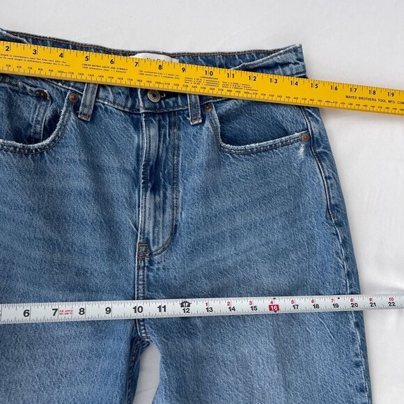 Abercrombie & Fitch The Loose High Rise Distressed Jeans Acid Wash Denim Women 2 - Picture 11 of 15